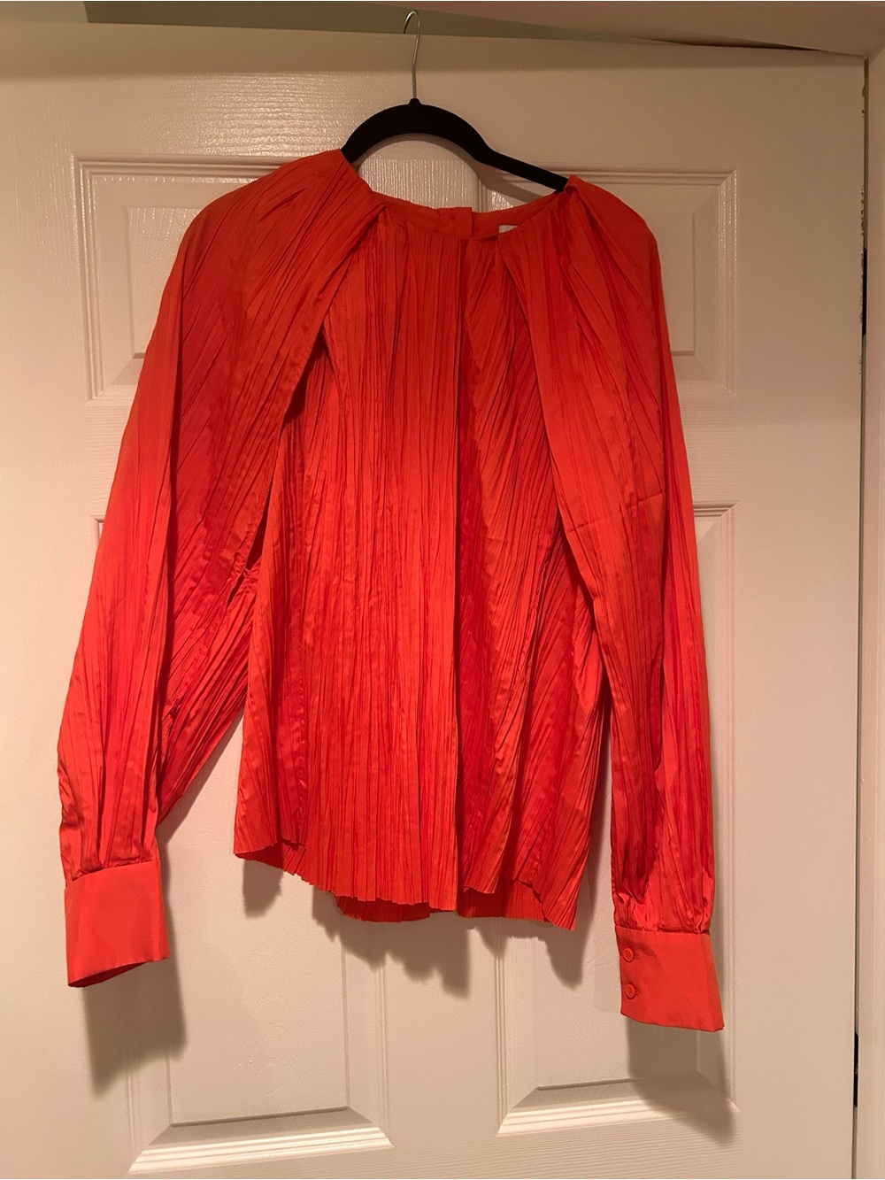 Orange COS Pleated Long-Sleeve Women's Top